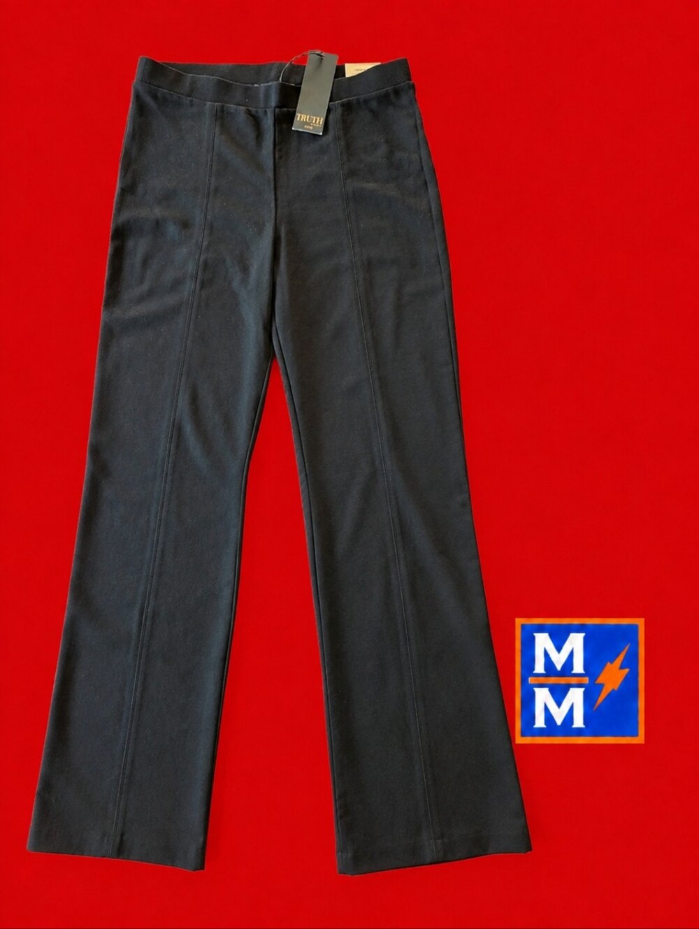 TRUTH By Republic Women's Crop Flare 4 Way Stretch Pants. Black, Petitie L. NWT